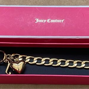 Juicy Couture Gold Heart Charm Keychain